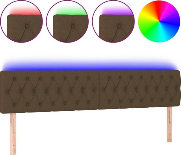 vidaXL Zaglowek do lozkou me LED, skouro kafes, 200x7x78/88 cm, yfasma