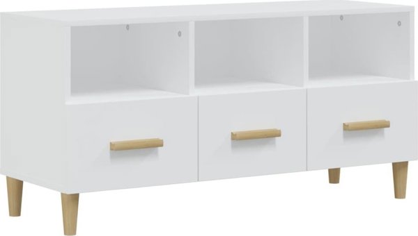 vidaXL Συρταριέρα TV, λευκή, 102x36x50 cm