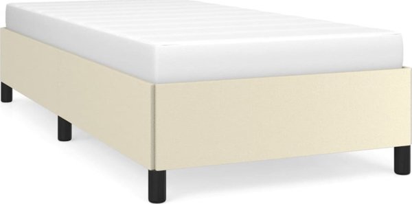 vidaXL Rama lozkou krem me texniki dermatinh 90x190 cm