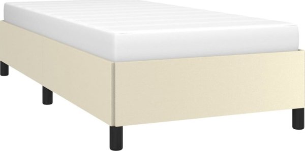 vidaXL Rama lozkou krem me texniki dermatinh 90x190 cm