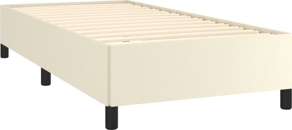 vidaXL Rama lozkou krem me texniki dermatinh 90x190 cm