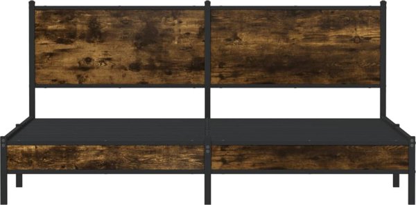 vidaXL Metalowa rama lozka, bez materaca, przydymiony dab, 180x200 cm