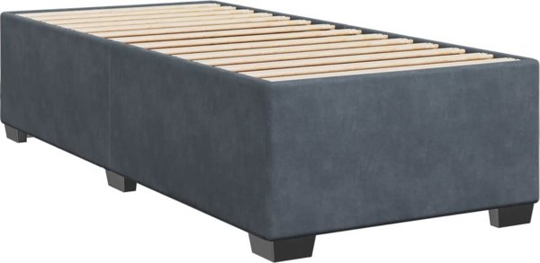 vidaXL Κρεβάτι Continental με Στρώμα, Σκούρο Γκρι Βελούδο, 90x200 cm