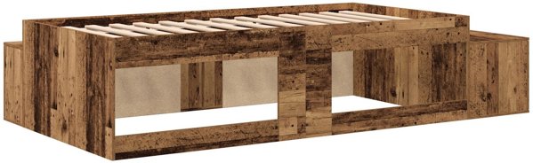 vidaXL Κρεβάτι Αποθήκευσης Παλαιό Ξύλο 100 x 200 εκ