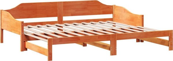 vidaXL Mosxareto rozsunomeno lozko, woskowy braz, 90x200 cm, sosnowo drevo