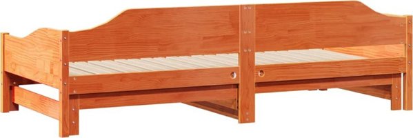 vidaXL Mosxareto rozsunomeno lozko, woskowy braz, 90x200 cm, sosnowo drevo
