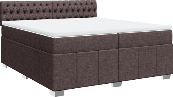 vidaXL Κρεβάτι Continental με Στρώμα Καφέ, Υφασμάτινο, 200x200 εκ.