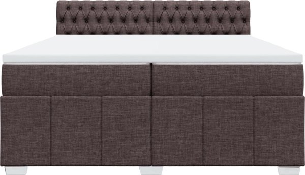vidaXL Κρεβάτι Continental με Στρώμα Καφέ, Υφασμάτινο, 200x200 εκ.