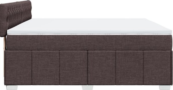 vidaXL Κρεβάτι Continental με Στρώμα Καφέ, Υφασμάτινο, 200x200 εκ.