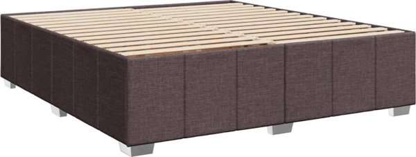 vidaXL Κρεβάτι Continental με Στρώμα Καφέ, Υφασμάτινο, 200x200 εκ.