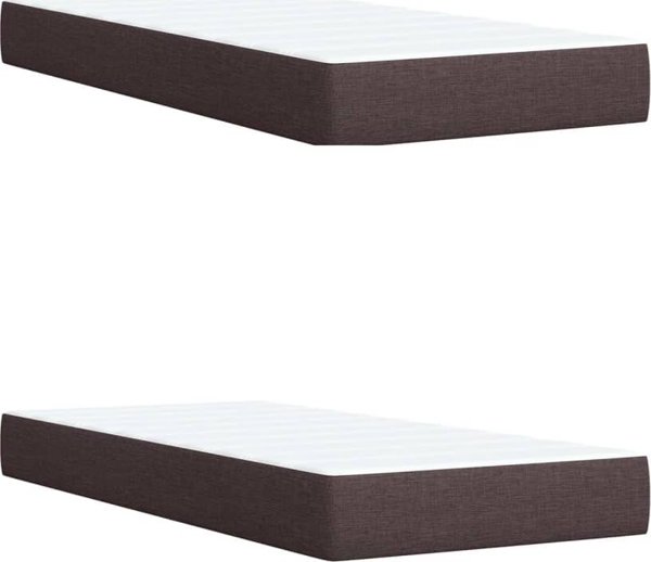 vidaXL Κρεβάτι Continental με Στρώμα Καφέ, Υφασμάτινο, 200x200 εκ.