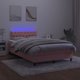 vidaXL Κρεβάτι Continental με στρώμα και LED, ροζ βελούδο, 120x200 cm