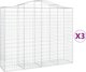 vidaXL Γκαμπιονικά καλάθια, 3 τεμ, 200x50x160/180 cm, γαλβανισμένος σίδηρος