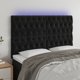 vidaXL Προσκέφαλο κρεβατιού με LED μαύρο βελούδο 160x7x118/128 cm