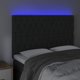 vidaXL Προσκέφαλο κρεβατιού με LED μαύρο βελούδο 160x7x118/128 cm
