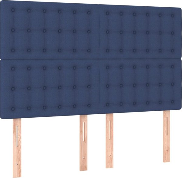 Προσκέφαλα κρεβατιού vidaXL, σετ 4 τμχ, μπλε, 72x5x78/88 cm, ύφασμα