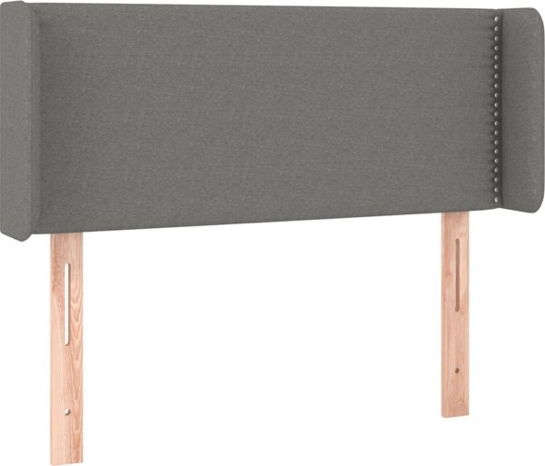 vidaXL Κεφαλάρι κρεβατιού με LED, σκούρο γκρι, 83x16x78/88 cm, ύφασμα