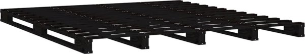 vidaXL Κορνίζα Κρεβατιού, Μαύρη, 140 x 190 εκ., Μασίφ Πεύκο