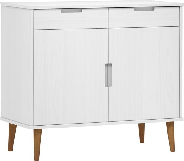 vidaXL Ντουλάπι, λευκό, 90x40x80 εκ, μασίφ πεύκο