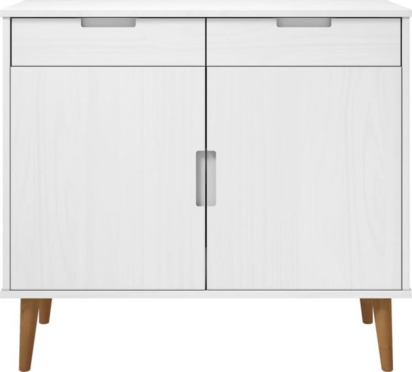 vidaXL Ντουλάπι, λευκό, 90x40x80 εκ, μασίφ πεύκο