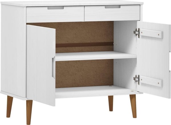 vidaXL Ντουλάπι, λευκό, 90x40x80 εκ, μασίφ πεύκο