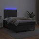 vidaXL Λουτζκο κοντινενταλ με στρώμα και LED, μαύρο οικολογικό δέρμα 120x200 cm