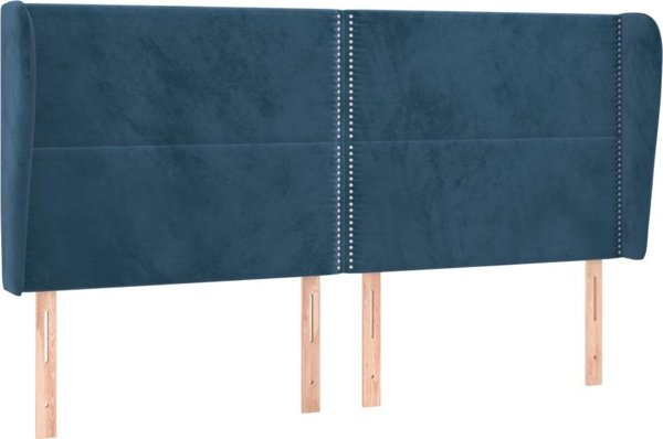 vidaXL Κεφαλάρι uszak, σκούρο μπλε, 203x23x118/128 cm, βελούδο
