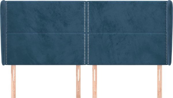 vidaXL Κεφαλάρι uszak, σκούρο μπλε, 203x23x118/128 cm, βελούδο