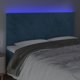 vidaXL Zaglowek do lozka z LED, ciemnoniebieski, 200x5x118/128 cm