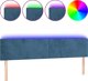 vidaXL Zaglowek do lozka z LED ciemnoniebieski 160x5x78/88cm aksamit