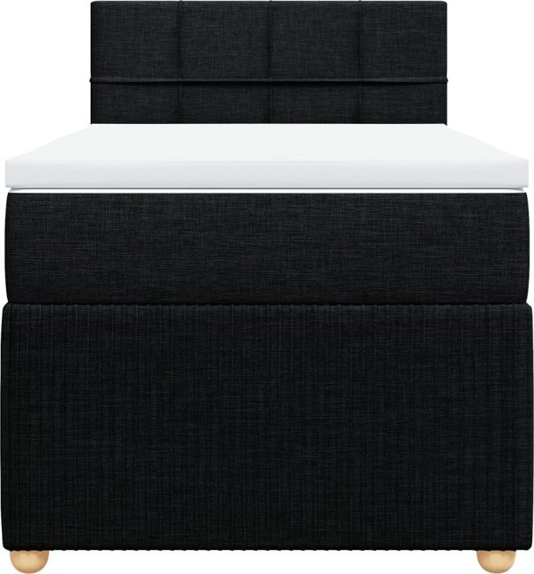 vidaXL Κρεβάτι Continental με στρώμα, μαύρο, ύφασμα 90x190 cm
