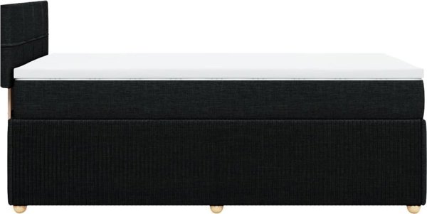 vidaXL Κρεβάτι Continental με στρώμα, μαύρο, ύφασμα 90x190 cm