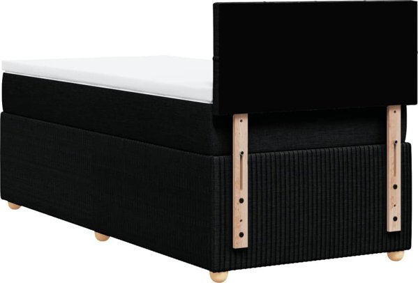 vidaXL Κρεβάτι Continental με στρώμα, μαύρο, ύφασμα 90x190 cm