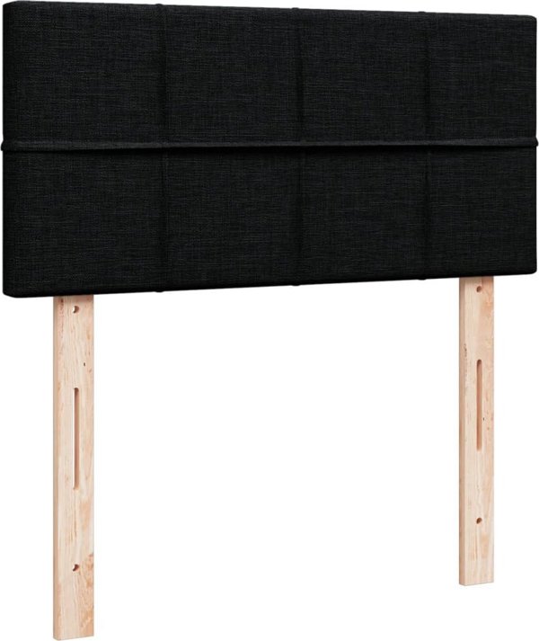 vidaXL Κρεβάτι Continental με στρώμα, μαύρο, ύφασμα 90x190 cm