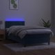 vidaXL Κοντινεντάλε Κρεβάτι 90x200cm Μπλε Βελούδο με LED