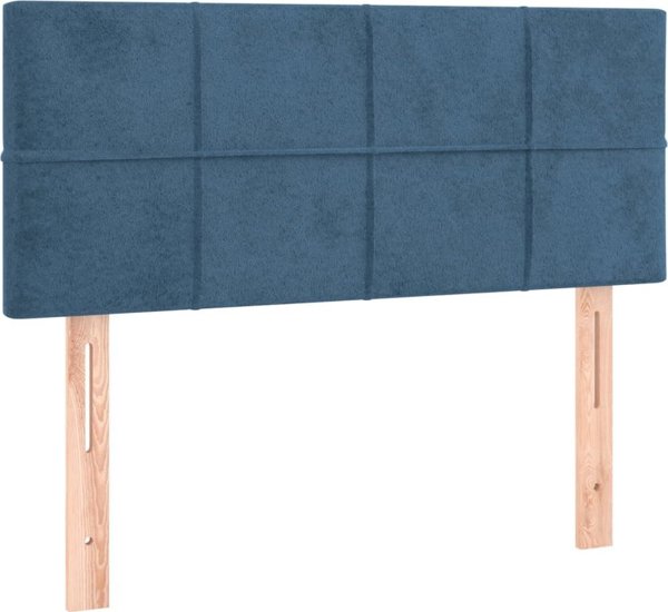 vidaXL Κοντινεντάλε Κρεβάτι 90x200cm Μπλε Βελούδο με LED