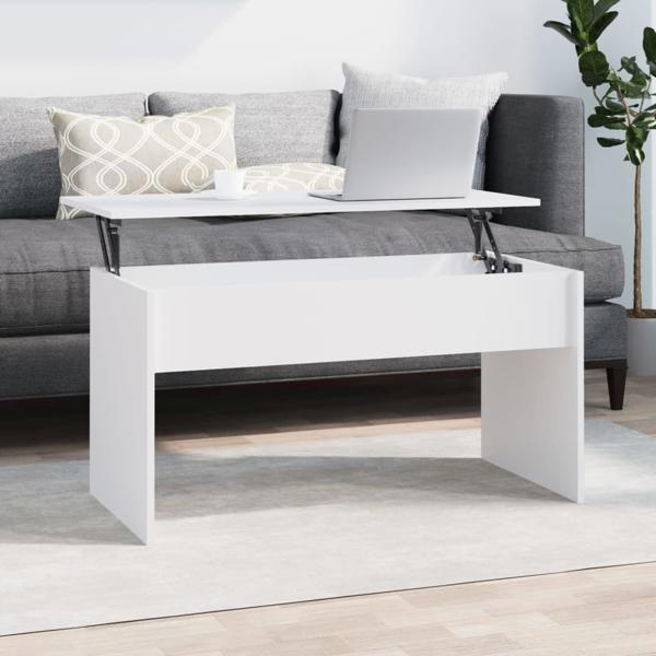 vidaXL Λευκό τραπεζάκι καφέ 102x50,5x52,5 cm από μοριοσανίδα