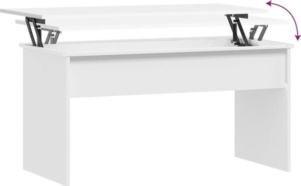 vidaXL Λευκό τραπεζάκι καφέ 102x50,5x52,5 cm από μοριοσανίδα