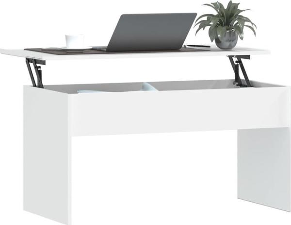 vidaXL Λευκό τραπεζάκι καφέ 102x50,5x52,5 cm από μοριοσανίδα