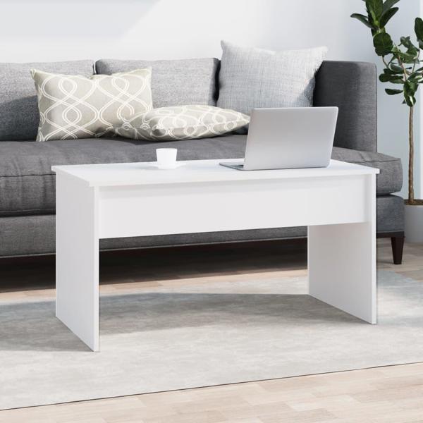 vidaXL Λευκό τραπεζάκι καφέ 102x50,5x52,5 cm από μοριοσανίδα