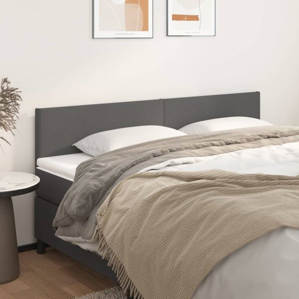 vidaXL Σετ 2 προσκέφαλα για κρεβάτι, γκρι, 80x5x78/88 cm, τεχνόδερμα