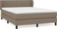 Κρεβάτι κοντινενταλ vidaXL με στρώμα taupe ύφασμα 140x200 εκ.