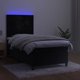 vidaXL Κρεβάτι continental με στρώμα και LED, μαύρο βελούδο 80x200 cm