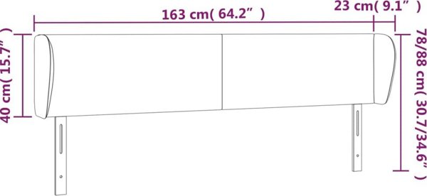 vidaXL Υποστήριγμα κεφαλής uszak, μπλε, 163x23x78/88 εκ., ύφασμα