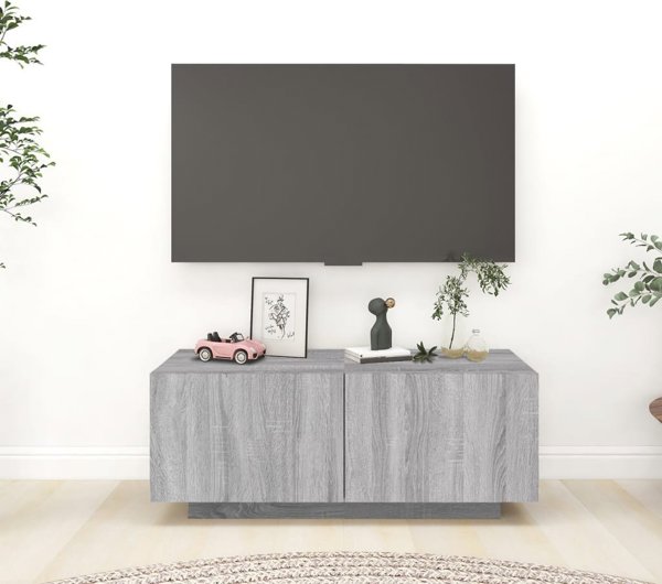 vidaXL Ζαφκίνα για Τηλεόραση, Γκρι Δρυς Sonoma, 100x35x40 cm