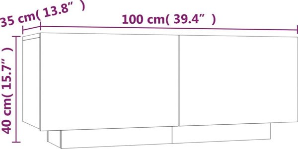 vidaXL Ζαφκίνα για Τηλεόραση, Γκρι Δρυς Sonoma, 100x35x40 cm
