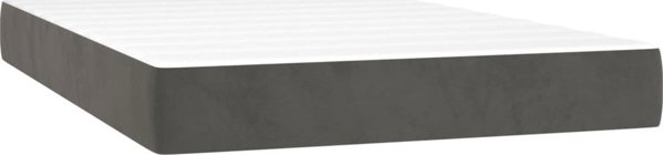 vidaXL Κρεβάτι κοντινεντάλ με στρώμα και LED, γκρι βελούδο, 120x200 cm