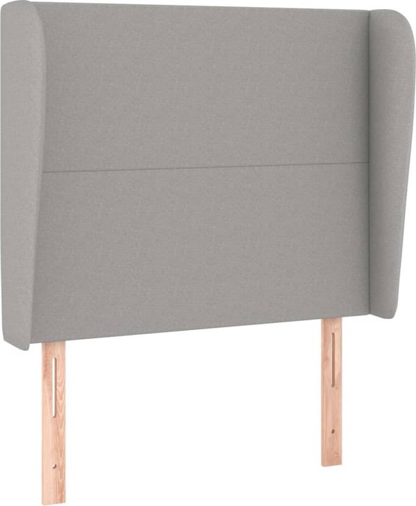 vidaXL Υποστήριγμα Κεφαλής Uszak, Ανοιχτό Γκρι, 83x23x118/128 cm, Ύφασμα