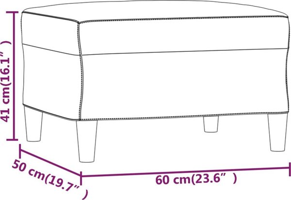 vidaXL Υποπόδιο σκούρο γκρι ταπετσαρισμένο 60x50x41 cm