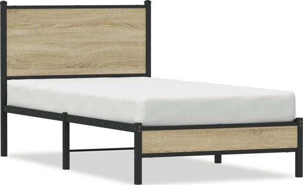vidaXL Metalowa rama lozka doab sonoma 90x200 cm